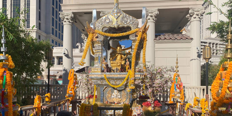 Shrine of Four-Face Brahma at night