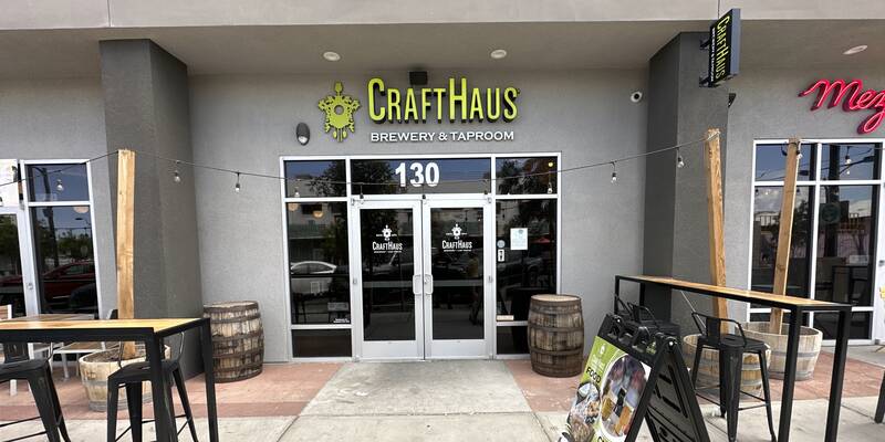 CraftHaus Brewery at night