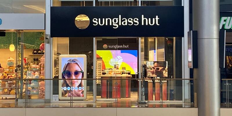Sunglass Hut at night