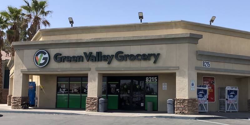 Green Valley Grocery at night